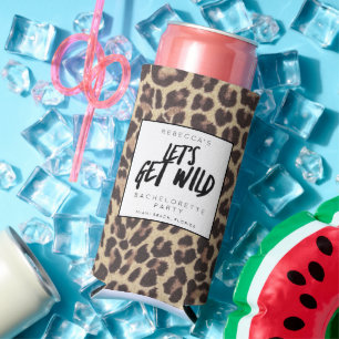 Bachelorette Party Let's Get Wild Cheetah  Seltzer Can Cooler