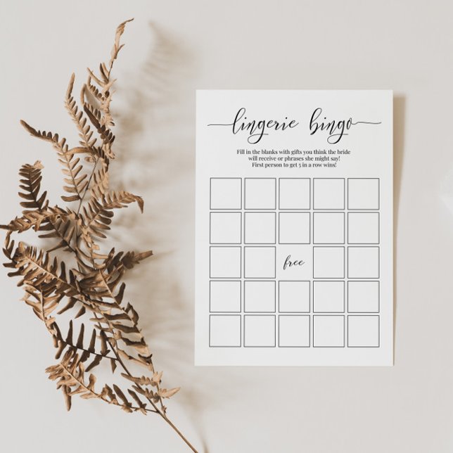 Bachelorette Party Lingerie Bingo Card Game Bridal (Creator Uploaded)