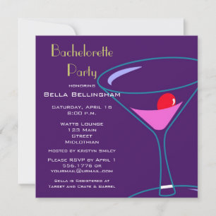 Bachelorette Party Martini Glass Invitation