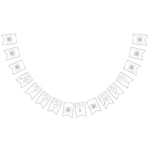 Bachelorette Party Miss to Mrs Pink Lotus Bunting Flags