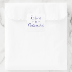 Bachelorette Party Modern Blue Cheers to Square Sticker