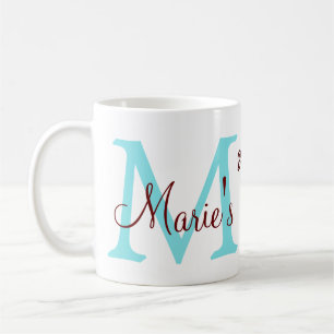 bachelorette party monogram add name date place si coffee mug