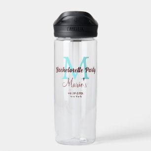 bachelorette party monogram add name date place si water bottle