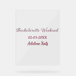 bachelorette party name maron date bridal shower s acrylic sign