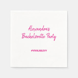 Bachelorette Party Napkins with Hashtag Pink