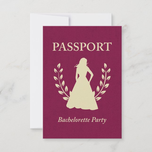 bachelorette party passport invitation (Front)