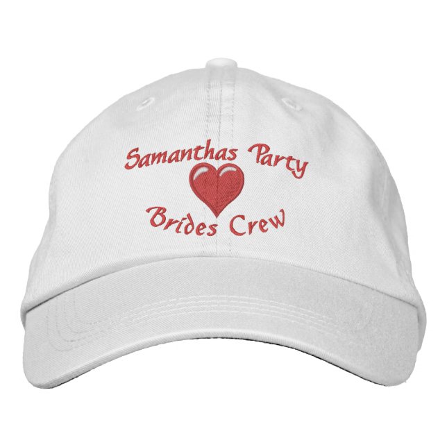 Bachelorette  party  personalized heart embroidered hat (Front)