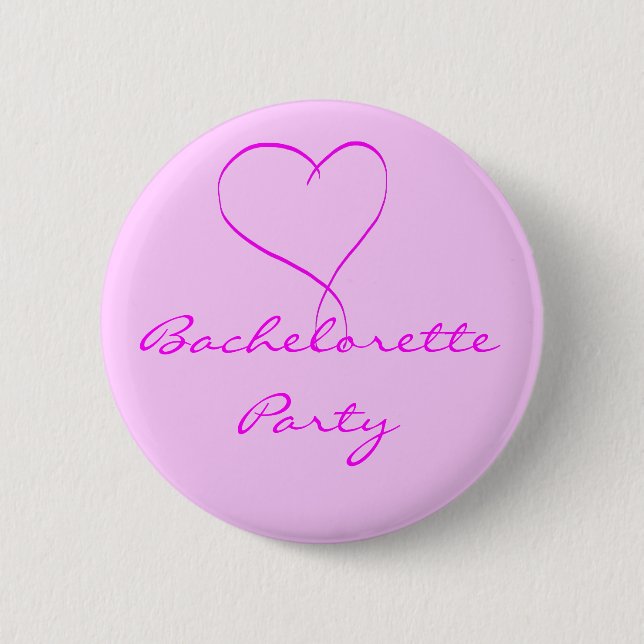 Bachelorette Party pink heart button (Front)