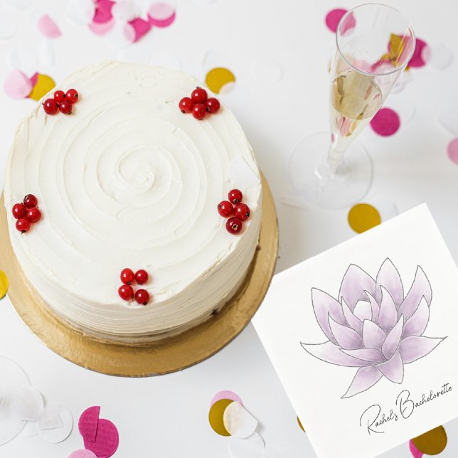 Bachelorette Party Pink Lotus Napkin (Creator Uploaded)