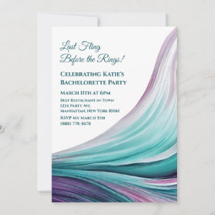 Bachelorette Party-Purple and Teal- Invitation