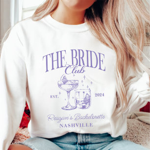 Bachelorette Party Retro Cocktail Purple Bride Sweatshirt