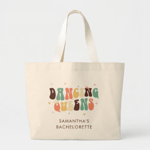 Bachelorette Party Retro Dancing Queens Custom Large Tote Bag