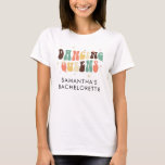 Bachelorette Party Retro Dancing Queens Custom T-Shirt<br><div class="desc">Custom Bachelorette Party Retro Dancing Queens T-Shirt you can customize with the bride's name. Perfect matching bride party retro design shirt. Use our “Design Tool” for further customization.</div>