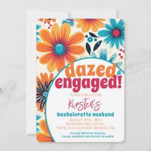  Bachelorette Party Retro Dazed And Engaged Invitation