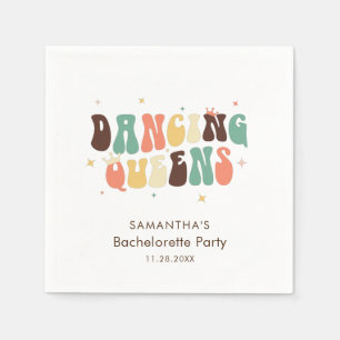 Bachelorette Party Retro Disco Custom Paper Napkin