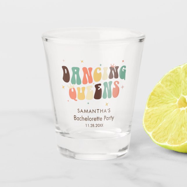 Bachelorette Party Retro Disco Custom Shot Glass (Front)