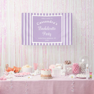 Bachelorette Party Retro Modern LightPurple Classy Banner