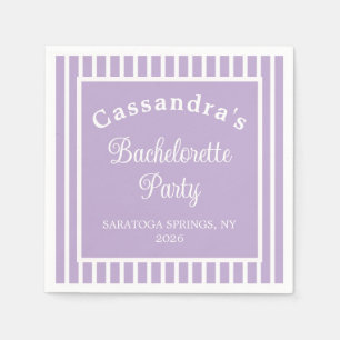Bachelorette Party Retro Modern LightPurple Classy Napkin