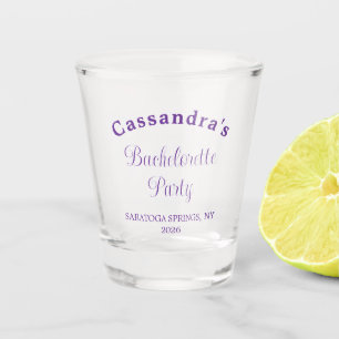 Bachelorette Party Retro Modern Purple Classy Shot Glass