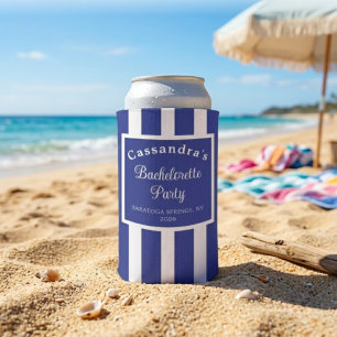 Bachelorette Party Retro Modern Royal Blue Classy Seltzer Can Cooler