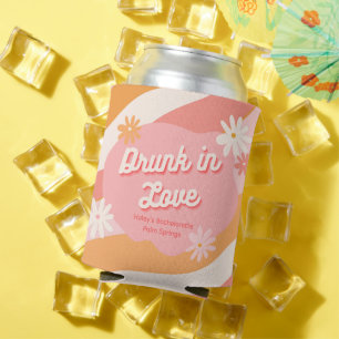 Bachelorette Party Retro Pink Can Cooler