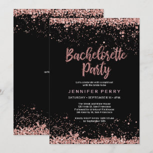Bachelorette Party rose gold glitter Invitation