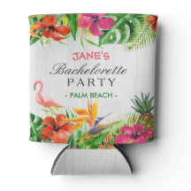 Bachelorette Party Rustic Tropical Floral Flamingo