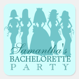 Bachelorette party sticker teal