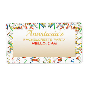Bachelorette Party Streamers Paper Name Tags