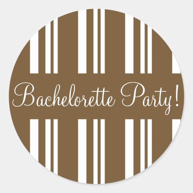 Bachelorette Party Striped Envelope Sticker Seal (Front)
