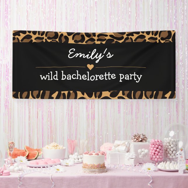 Bachelorette Party Trendy Wild Leopard Print  Banner (Party)