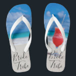 Bachelorette Party Tropical Beach Bride Tribe Flip Flops<br><div class="desc">This design was created through digital art. It may be personalized by clicking the customize button and changing the colour, adding a name, initials or your favourite words. Contact me at colorflowcreations@gmail.com if you with to have this design on another product. Purchase my original abstract acrylic painting for sale at...</div>