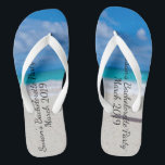 Bachelorette Party Tropical Beach Cruise Flip Flops<br><div class="desc">This design was created through digital art. It may be personalized by clicking the customize button and changing the colour, adding a name, initials or your favourite words. Contact me at colorflowcreations@gmail.com if you with to have this design on another product. Purchase my original abstract acrylic painting for sale at...</div>
