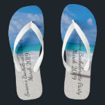 Bachelorette Party Tropical Beach Cruise Flip Flops<br><div class="desc">This design was created through digital art. It may be personalized by clicking the customize button and changing the colour, adding a name, initials or your favourite words. Contact me at colorflowcreations@gmail.com if you with to have this design on another product. Purchase my original abstract acrylic painting for sale at...</div>