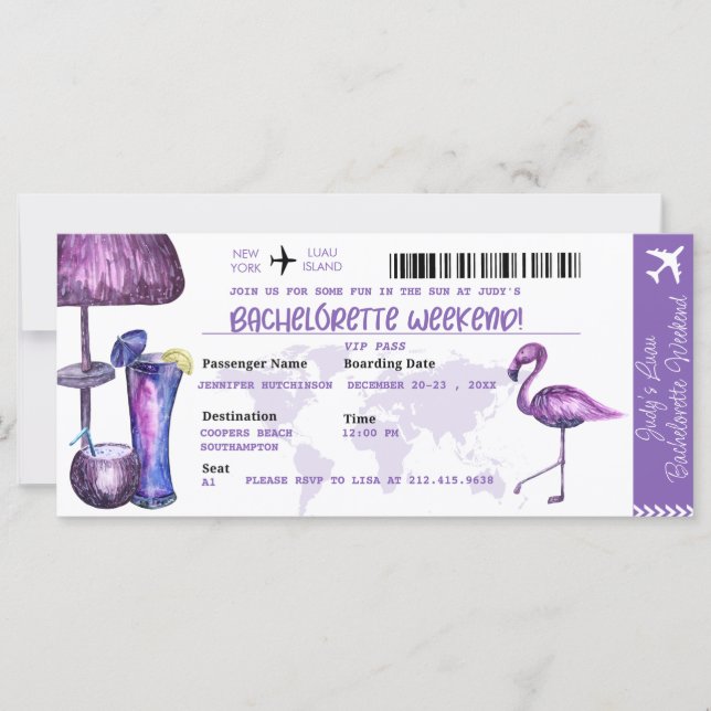 Bachelorette Party  | Tropical Party Invitations (Front)