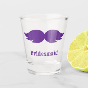 Bachelorette party / wedding purple bushy moustach shot glass