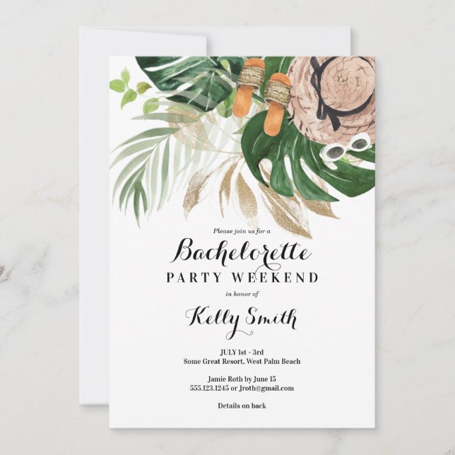 Bachelorette Party Week-end Getaway Invitation (Devant)