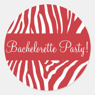 Bachelorette Party Zebra Envelope Sticker Seal