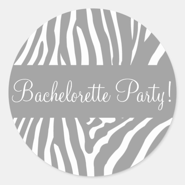 Bachelorette Party Zebra Envelope Sticker Seal (Front)