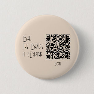 Bachelorette Pastel Qr Code Buy The Bride A Drink 2 Inch Round Button