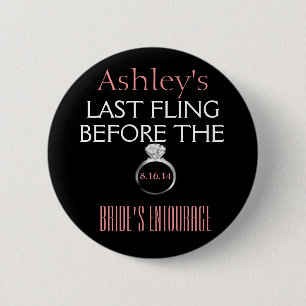 Bachelorette Pin- Brides Entourage 2 Inch Round Button