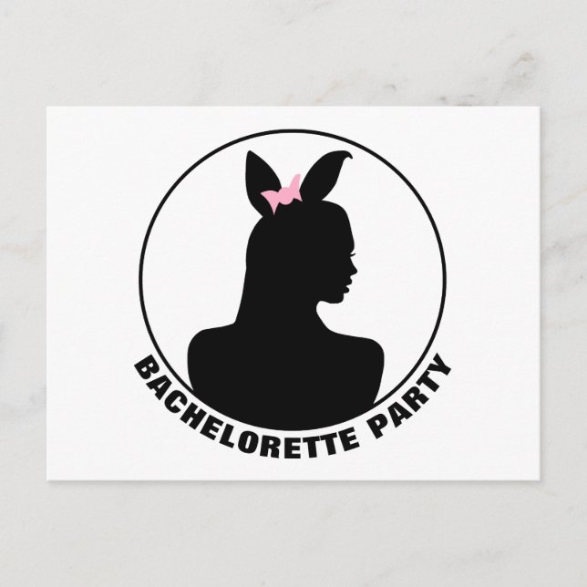 Bachelorette Pink Bunny Girl Invitation (Devant)