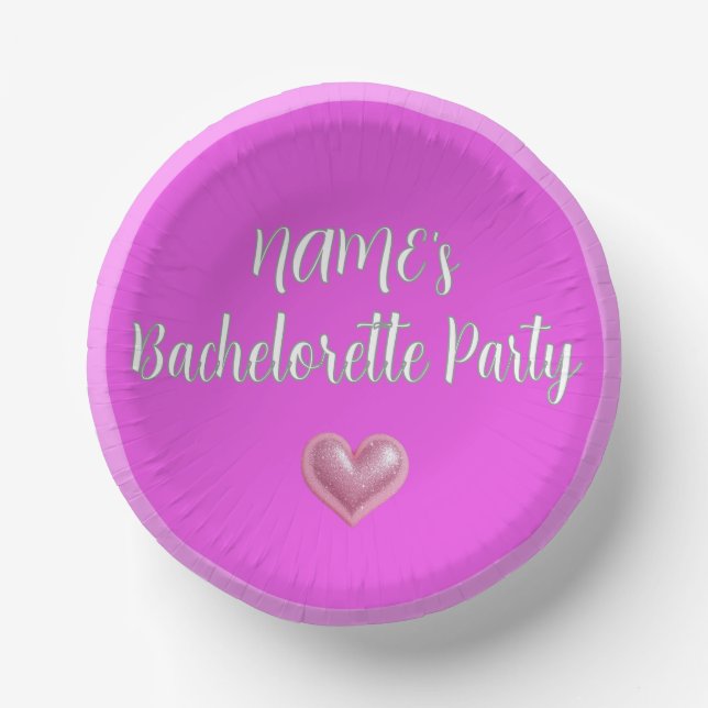 Bachelorette Pink Party Paper Plate (Front)