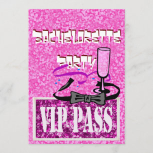 Bachelorette pink vip party invitation