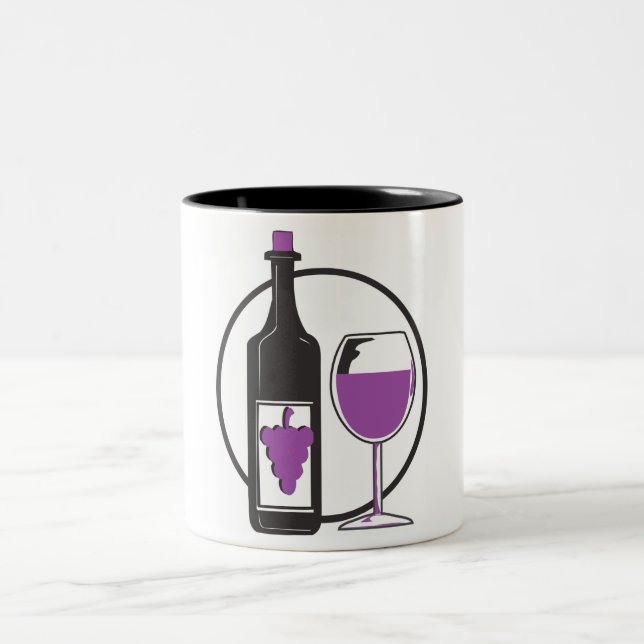 Bachelorette Red wine Party Two-Tone Coffee Mug (Center)