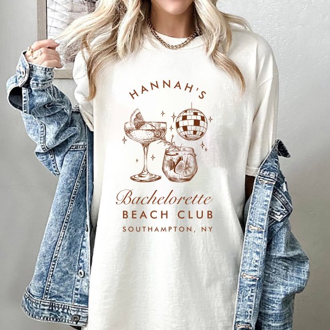 Bachelorette Retro Modern Minimalist Bridesmaid T-Shirt (Creator Uploaded)