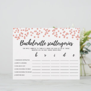 Bachelorette Scattergories editable Bridal game