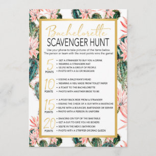 Bachelorette Scavenger Hunt game Invitation