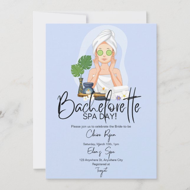 Bachelorette Spa Day Invitation (Front)