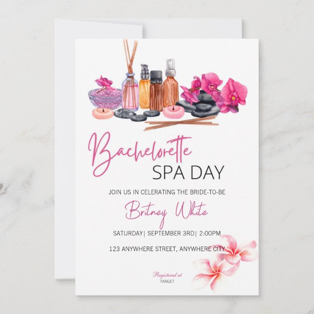 Bachelorette Spa Day Invitation (Front)